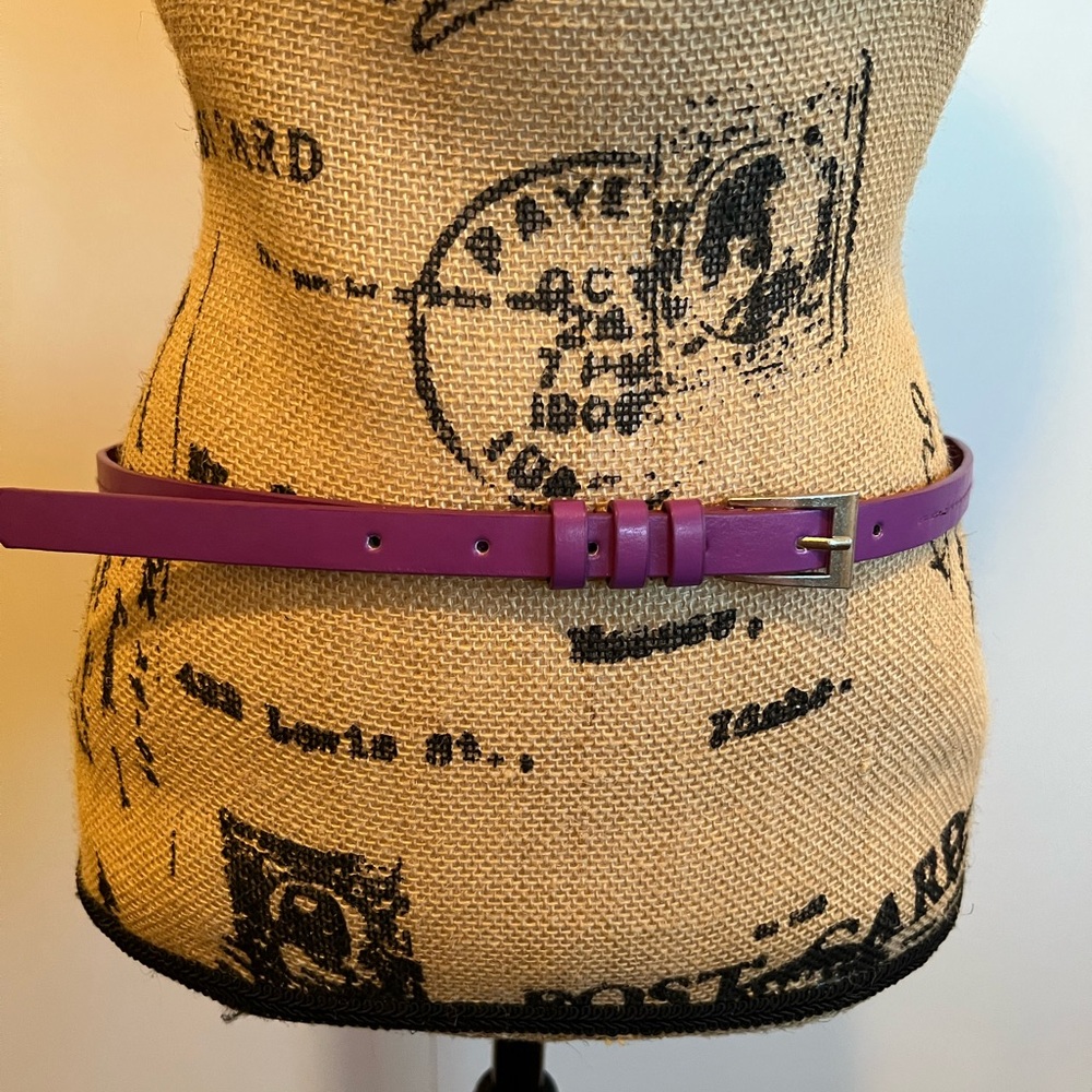 Purple Skinny Faux Leather Belt